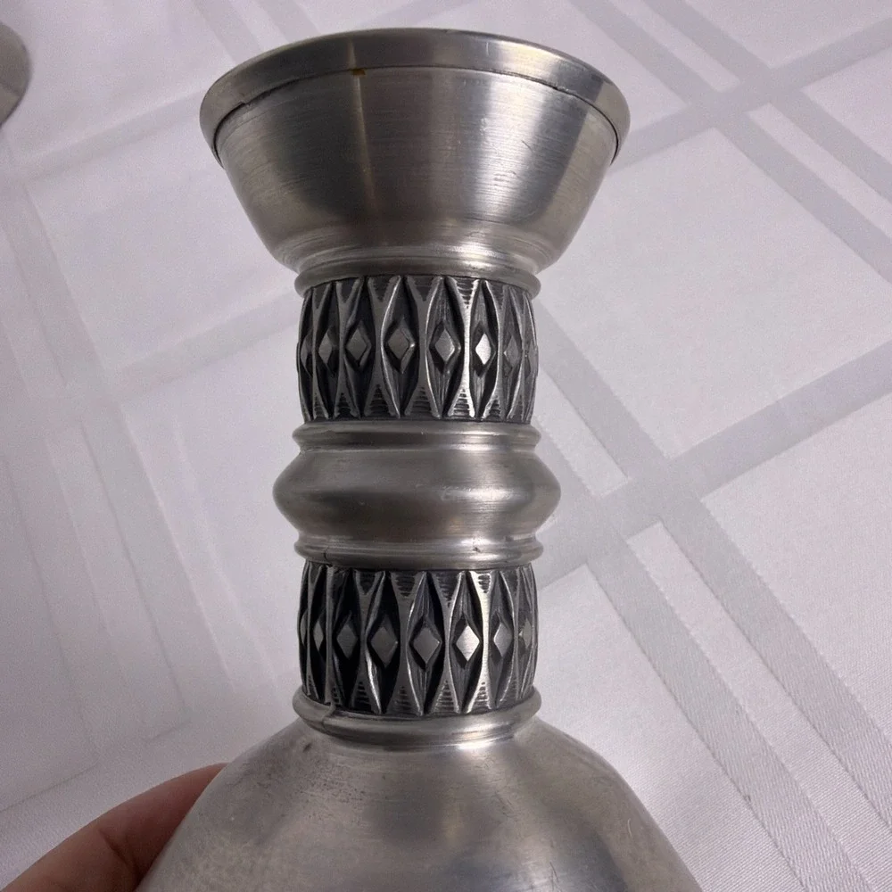 Vintage Set of 3 Måstad Norway Silver Pewter Taper Candlestick Candle Holders
